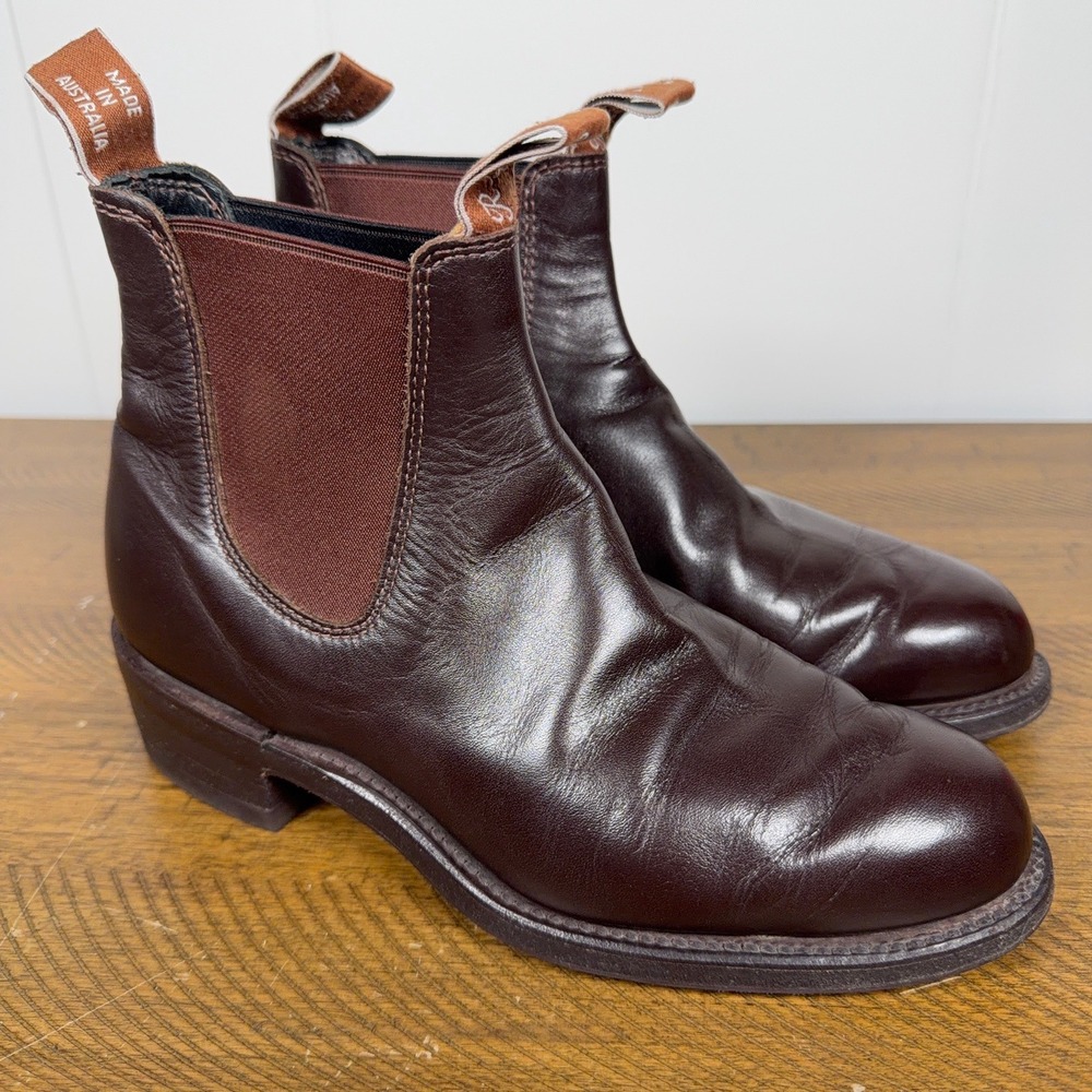 R.M. Williams Boots Mens 5.5 Brown Leather Chelsea Craftsman Western Outback
